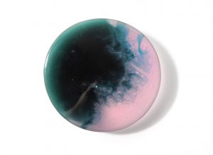 Solid liquid bowl pink & green